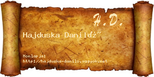 Hajduska Daniló névjegykártya